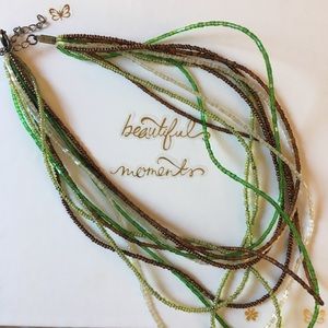 Beaded green and brown necklace